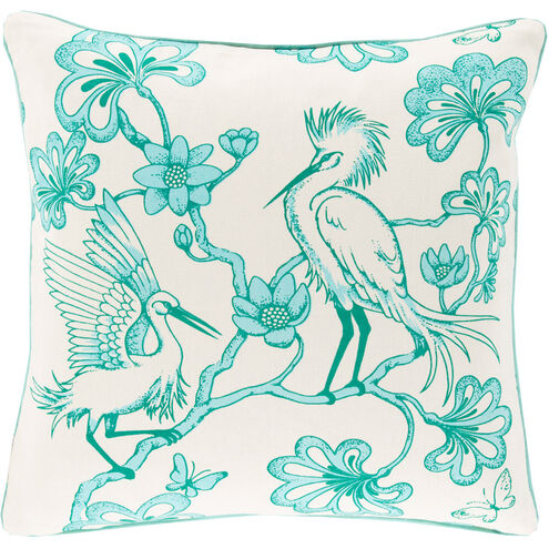 Egrets 20 inch Aqua, White Pillow Kit