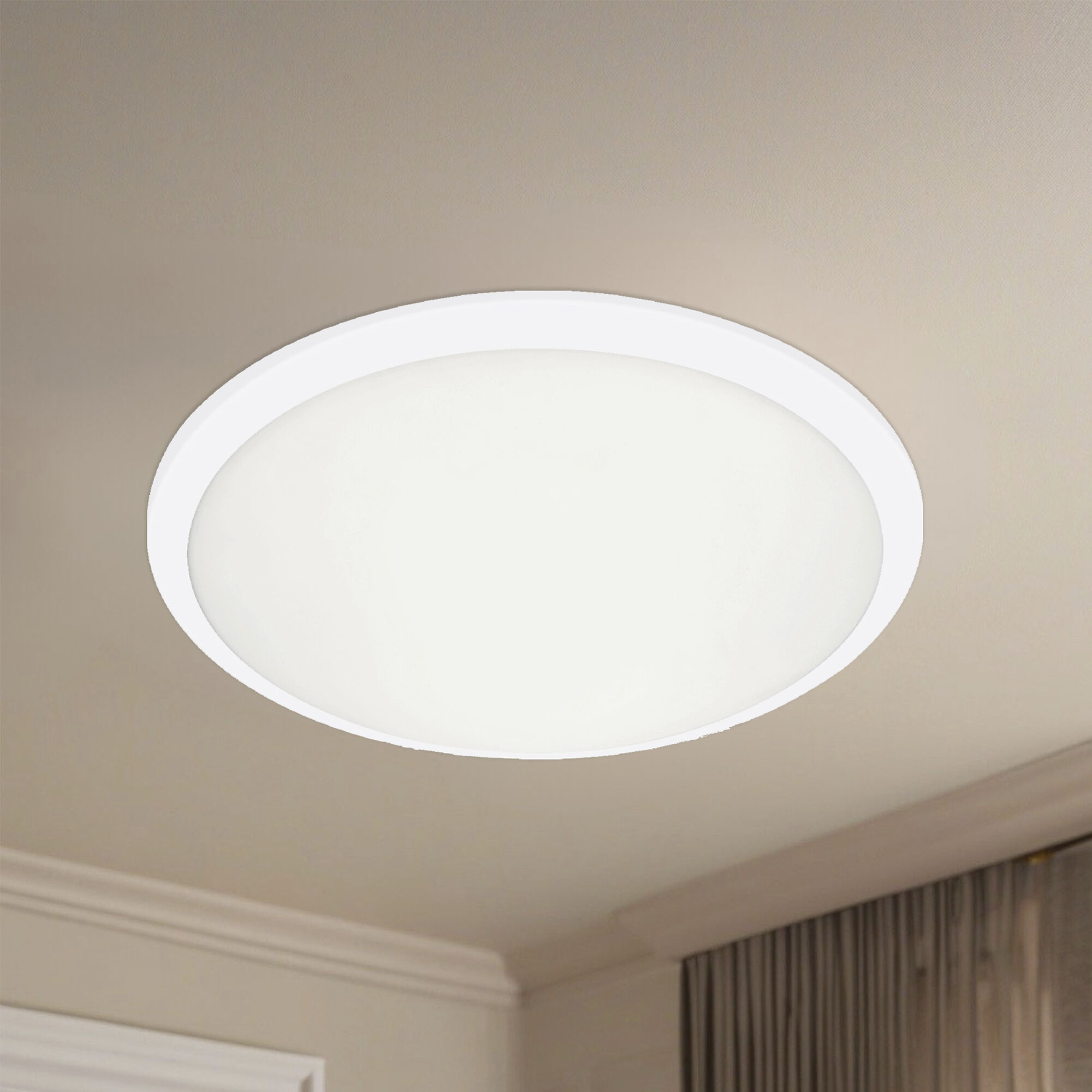 Malta LED 15 inch White Flush Mount Ceiling Light in Opal Glass