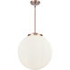 Franklin Restoration Beacon LED 16 inch Antique Copper Statement Pendant Ceiling Light in Matte White
