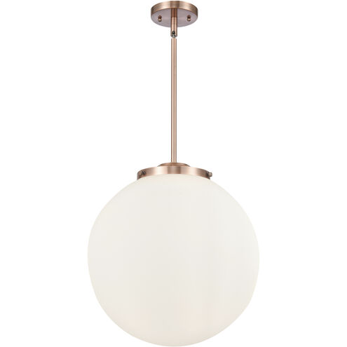 Franklin Restoration Beacon LED 16 inch Antique Copper Statement Pendant Ceiling Light in Matte White