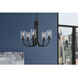 Melina 5 Light 24 inch Matte Black with Clear Chandelier Ceiling Light