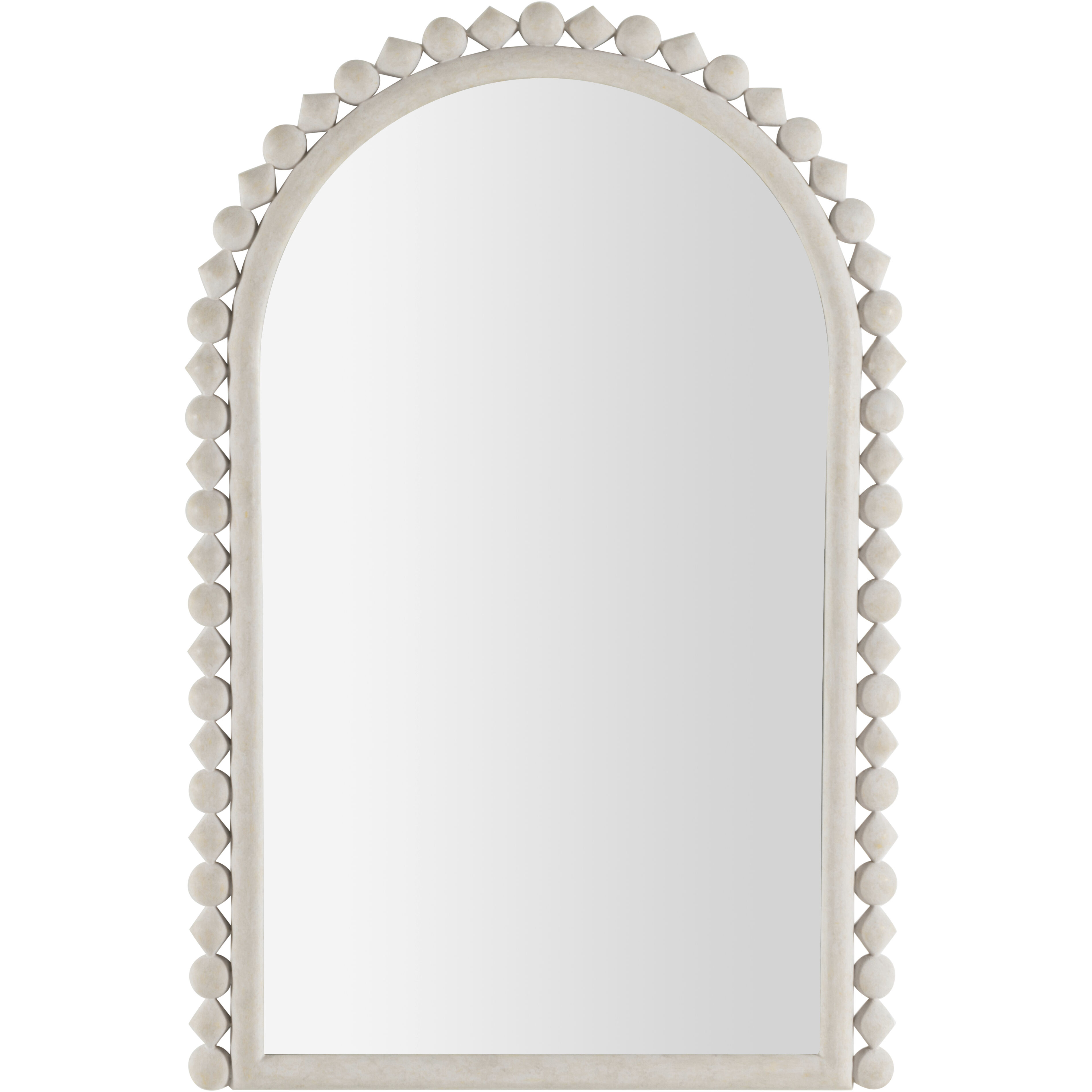 Belle 42 X 27.5 inch White & Ivory Mirror