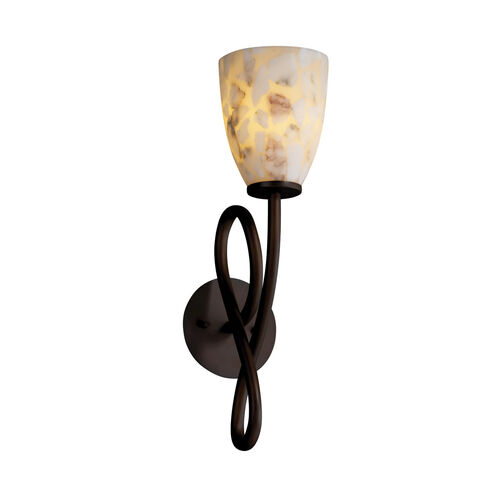 Alabaster Rocks Wall Sconce Wall Light in 700 Lm LED, Dark Bronze, Round Flared, Capellini