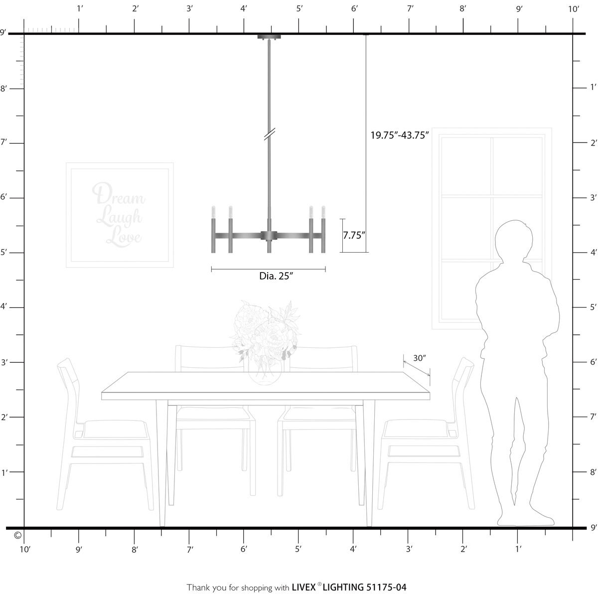 Copenhagen 5 Light 25 inch Black Chandelier Ceiling Light