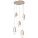 Pebble LED Beige Silver Chandelier Ceiling Light, Multi-Port