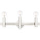Helsinki 3 Light 24 inch Brushed Nickel with Bronze Accents Vanity Sconce Wall Light