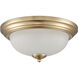 Helena 2 Light 13 inch Satin Gold Flush Mount Ceiling Light