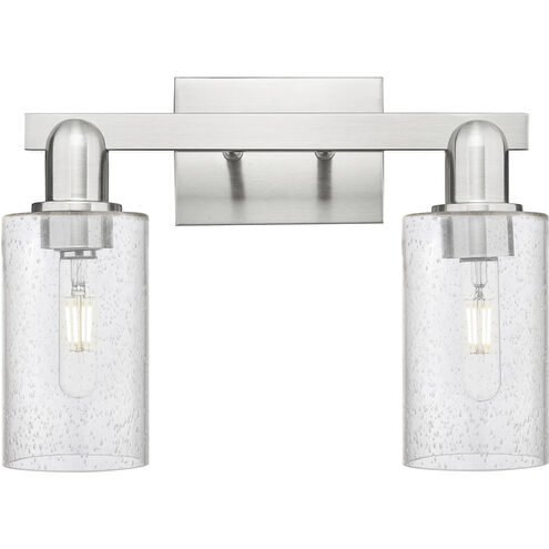 Arcadia Clymer 2 Light 14.88 inch Brushed Satin Nickel Bath Vanity Light Wall Light in Seedy