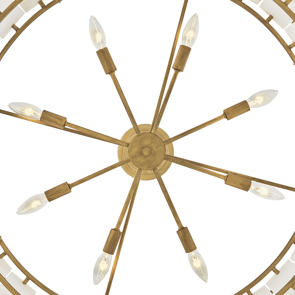 Simone LED 34.25 inch Burnished Gold Chandelier Ceiling Light in Alabaster, Drum