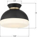 Gidget 1 Light 10.25 inch Matte Black and Vibrant Gold Flush Ceiling Light