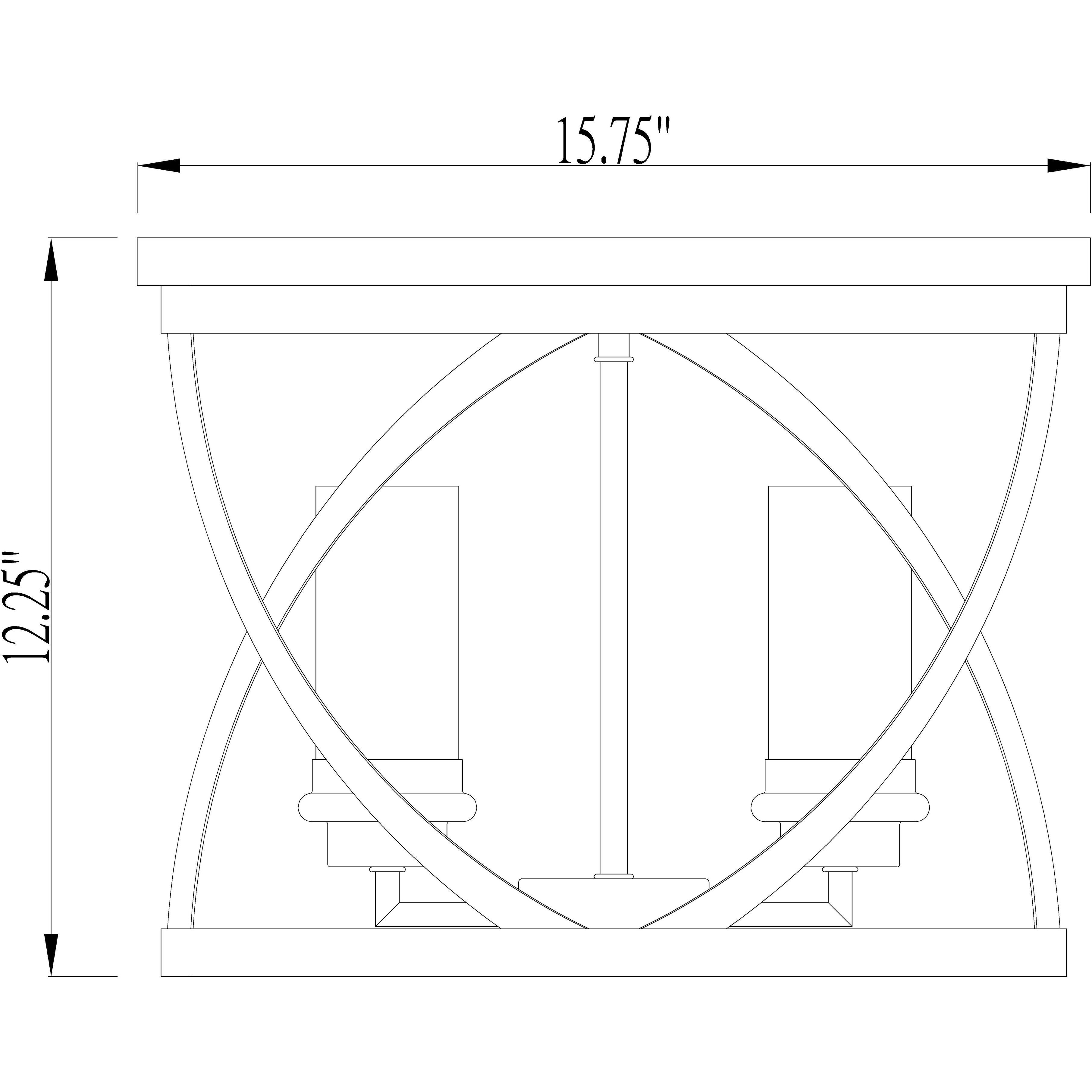 Malcalester 4 Light 15.75 inch Matte Black and Olde Brass Flush Mount Ceiling Light