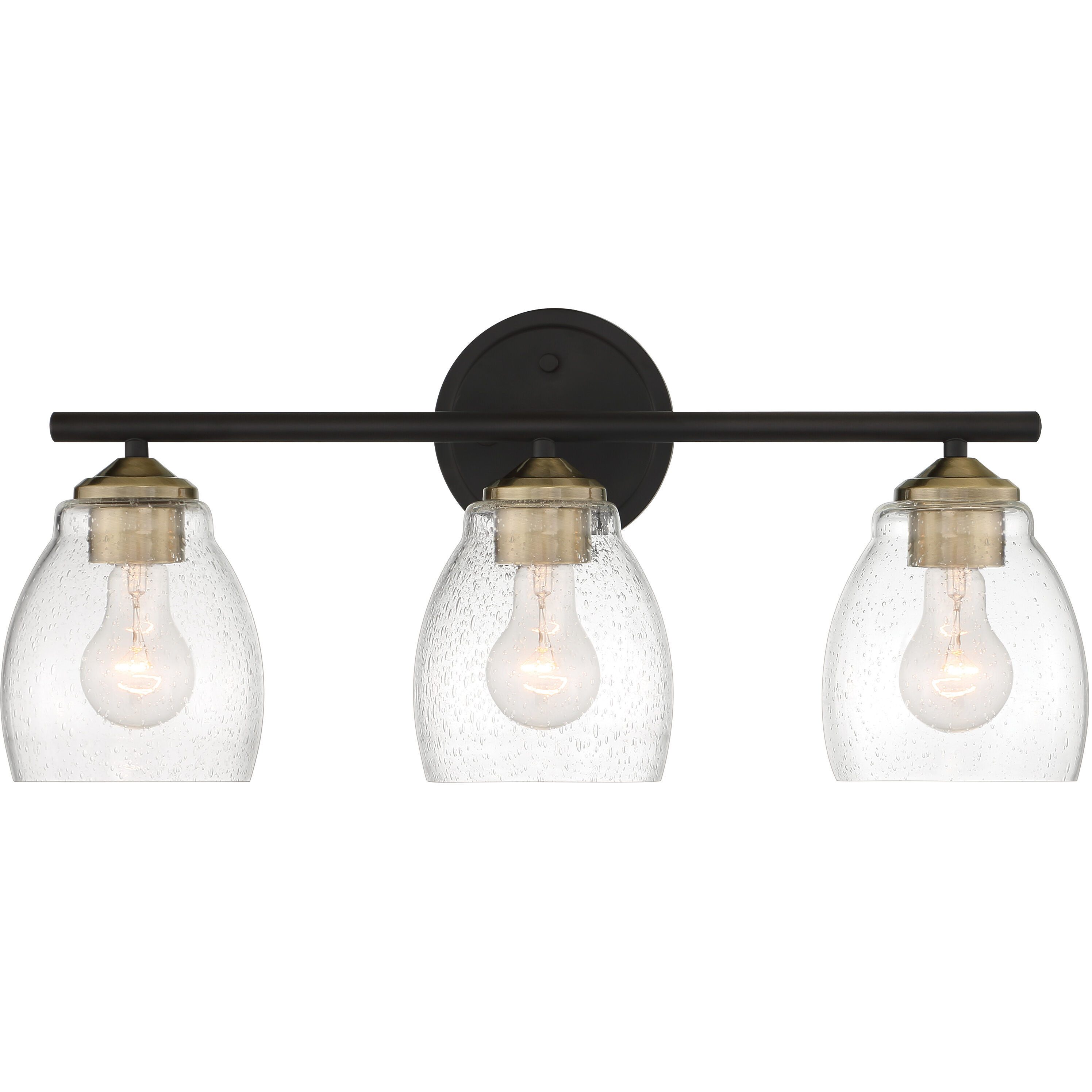 Winsley 3 Light 22 inch Coal And Stained Brass Bath Light Wall Light