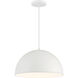 Vantage Pendants 1 Light 15.38 inch White Hanging Dome Ceiling Light