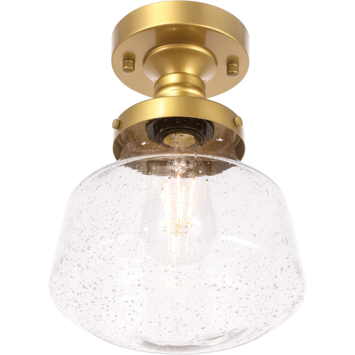 Lyle 1 Light 8 inch Brass Flush Mount Ceiling Light