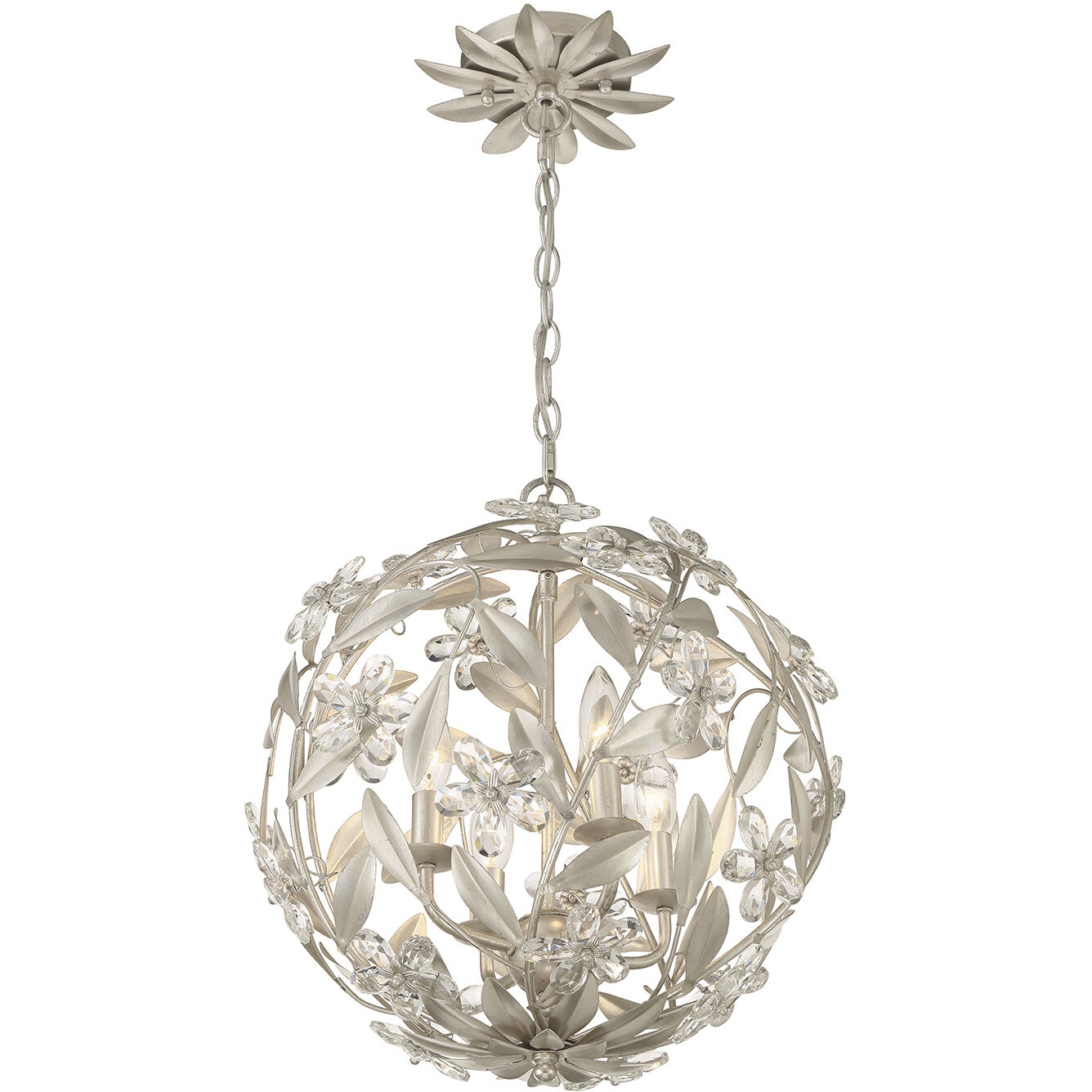 Marselle 4 Light 16.5 inch Antique Silver Mini Pendant Ceiling Light