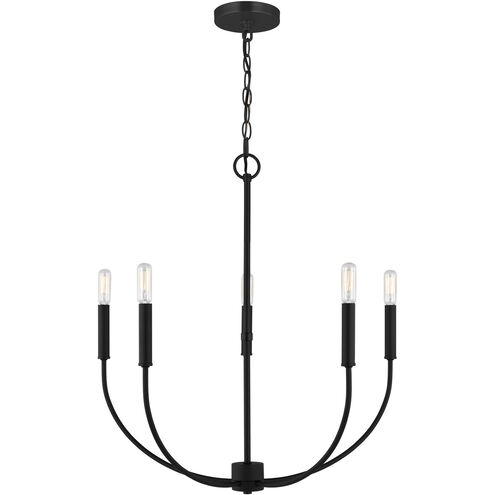 Greenwich 5 Light 24.13 inch Midnight Black Chandelier Ceiling Light