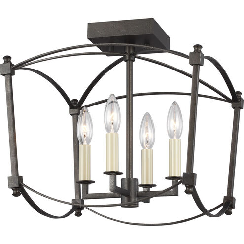 Sean Lavin Thayer 4 Light 14.38 inch Smith Steel Semi-Flush Mount Ceiling Light