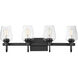 Goblet 4 Light 28.25 inch Black Bath Vanity Wall Light