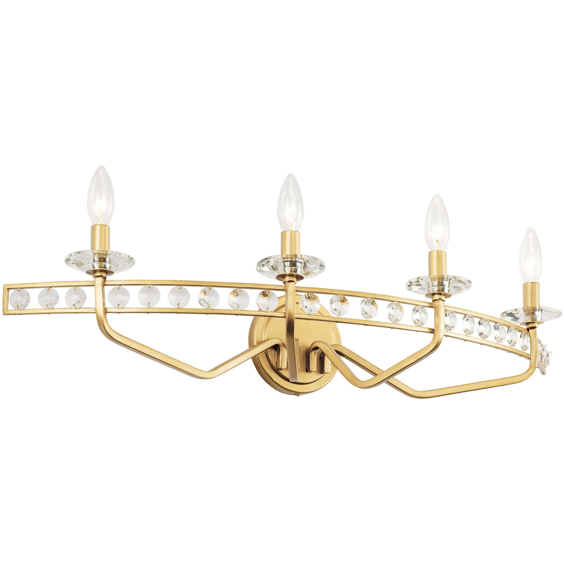 Monroe 4 Light 31 inch Antique Gold Bath Vanity Wall Light