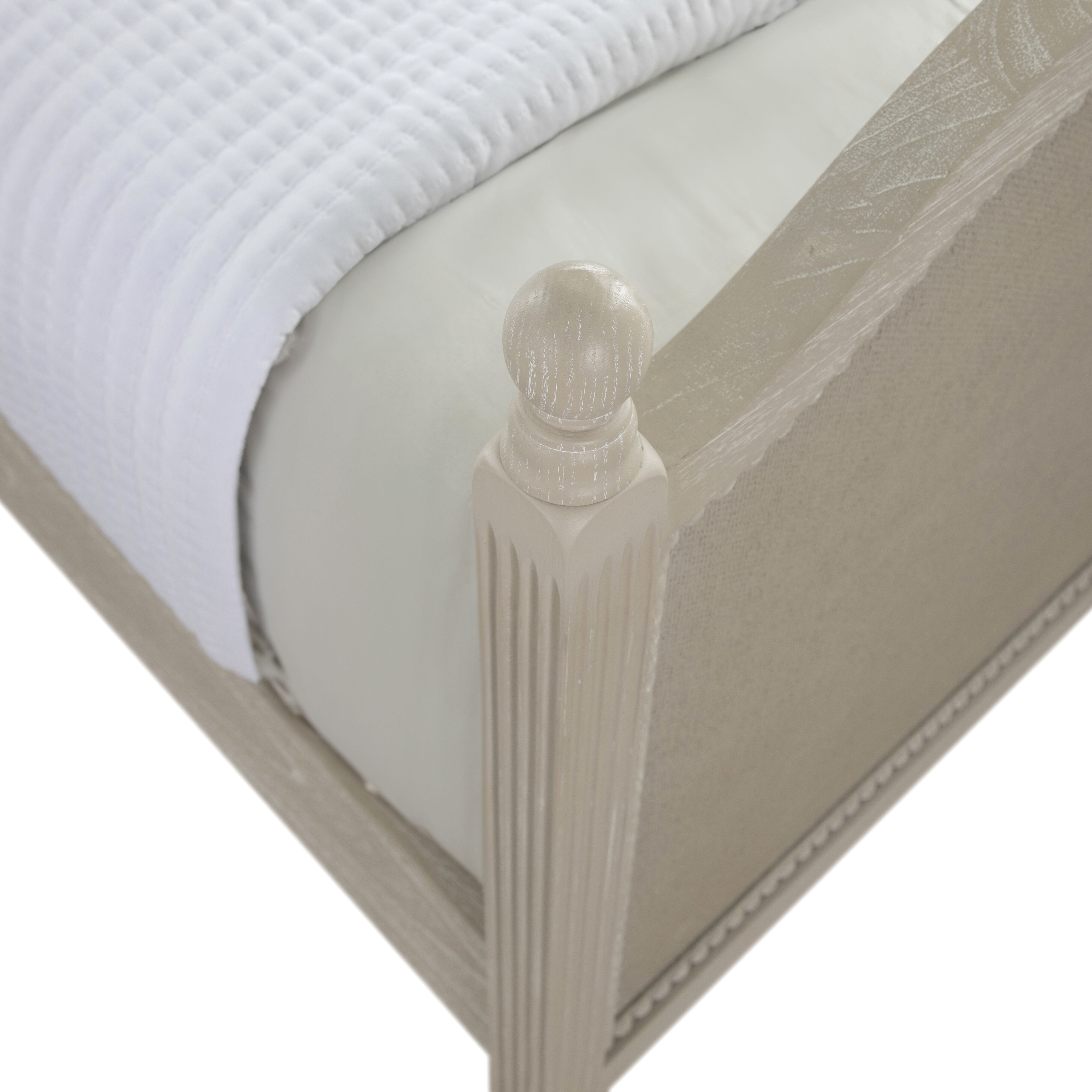 Caroline Cerused White Twin Bed