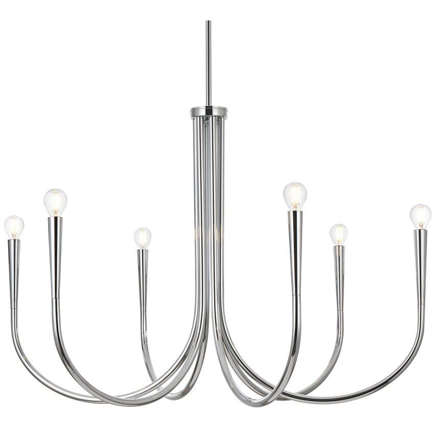 Layne 6 Light 36 inch Chrome Chandelier Ceiling Light
