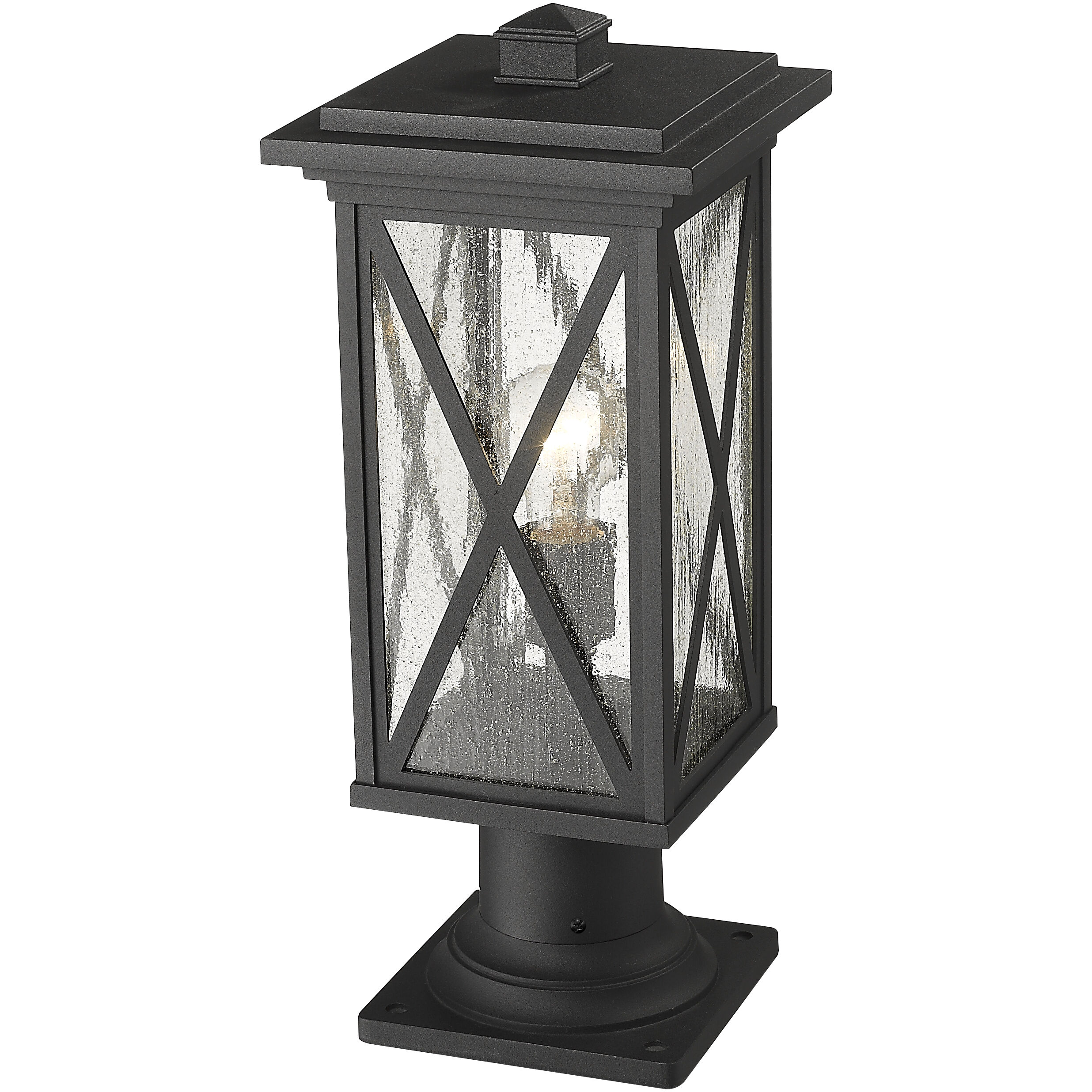Brookside 1 Light 18.5 inch Black Outdoor Pier Mounted Fixture