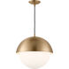 Drew & Jonathan Hyde 1 Light 13.9 inch Satin Brass Pendant Ceiling Light in LED, Large