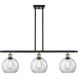 Ballston Athens LED 36 inch Black Antique Brass Island Light Ceiling Light in Clear Glass, Ballston