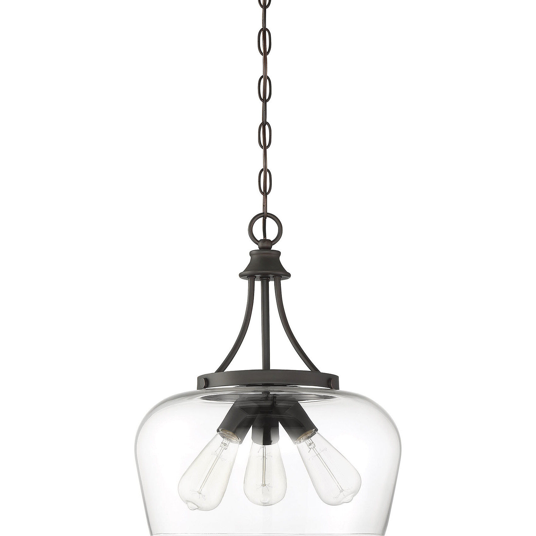 Octave 3 Light 15 inch English Bronze Pendant Ceiling Light, Essentials
