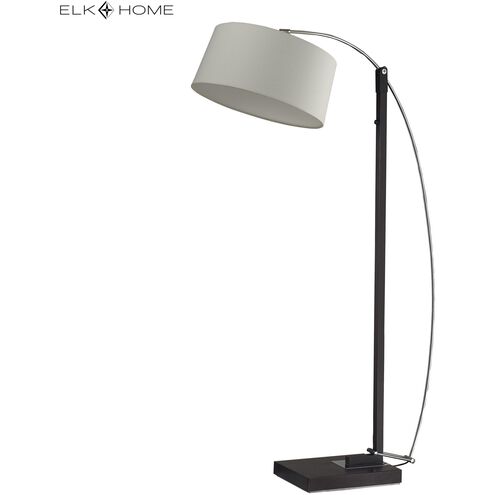 Logan Square 76 inch 60 watt Dark Brown with Chrome Floor Lamp Portable Light