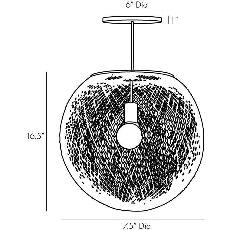 Indiana 1 Light 18 inch Natural and Antique Brass Pendant Ceiling Light