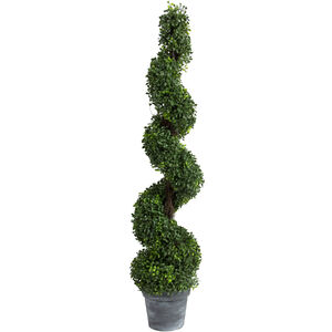 Spiral Boxwood Green Faux Botanical