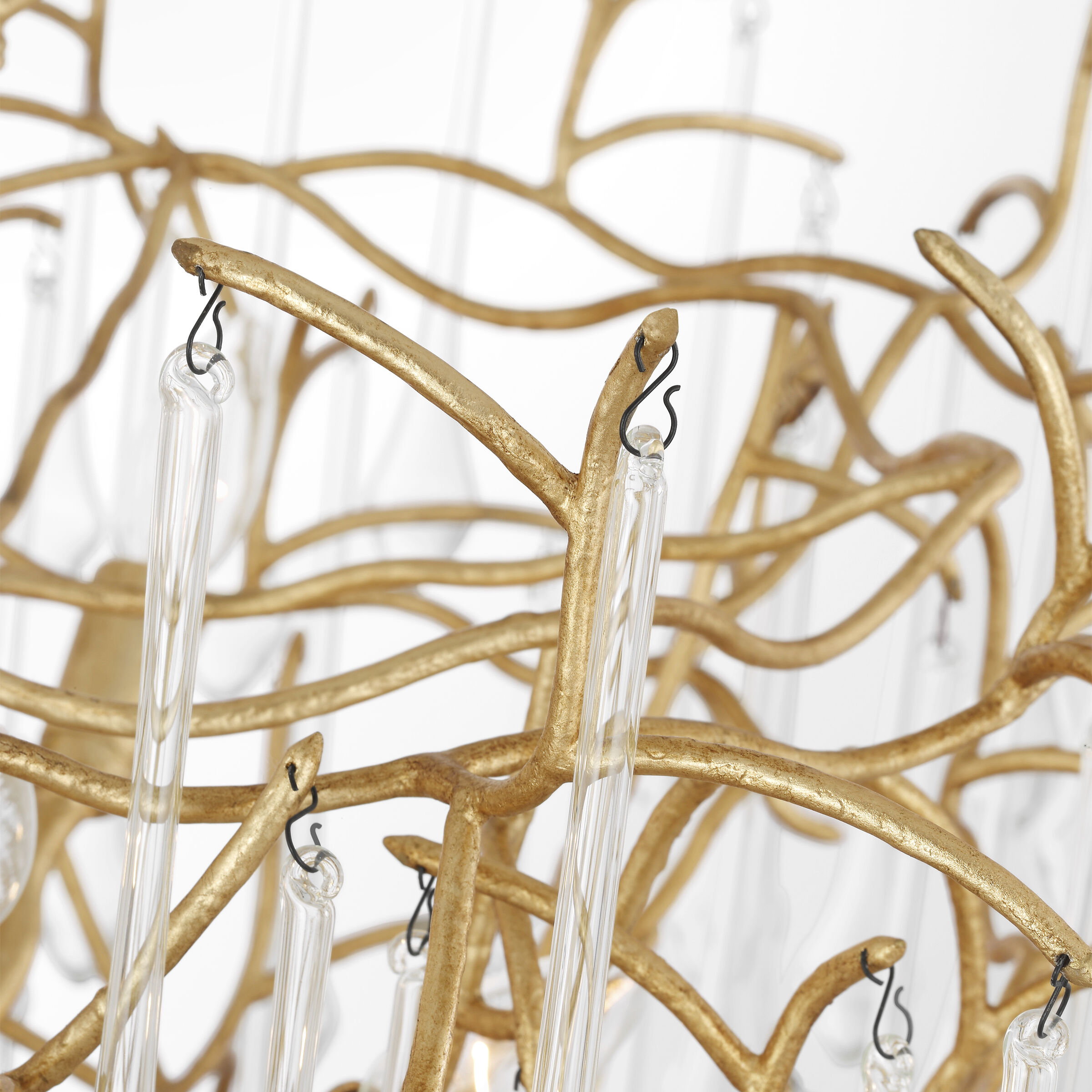 Julie Neill Rayne LED 32 inch Gilded Iron Chandelier Ceiling Light