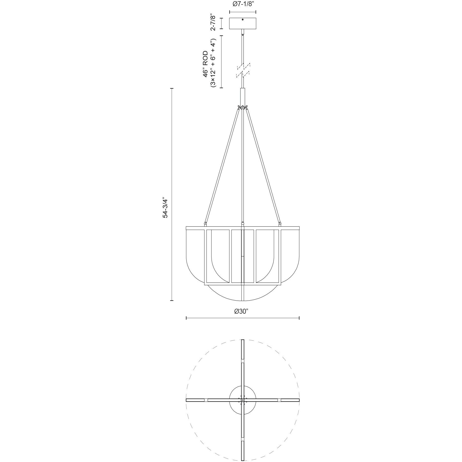 Anders LED 30 inch Vintage Brass Chandelier Ceiling Light