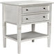 Oxford 30 X 28 inch White Wash Side Table, 2-Drawer