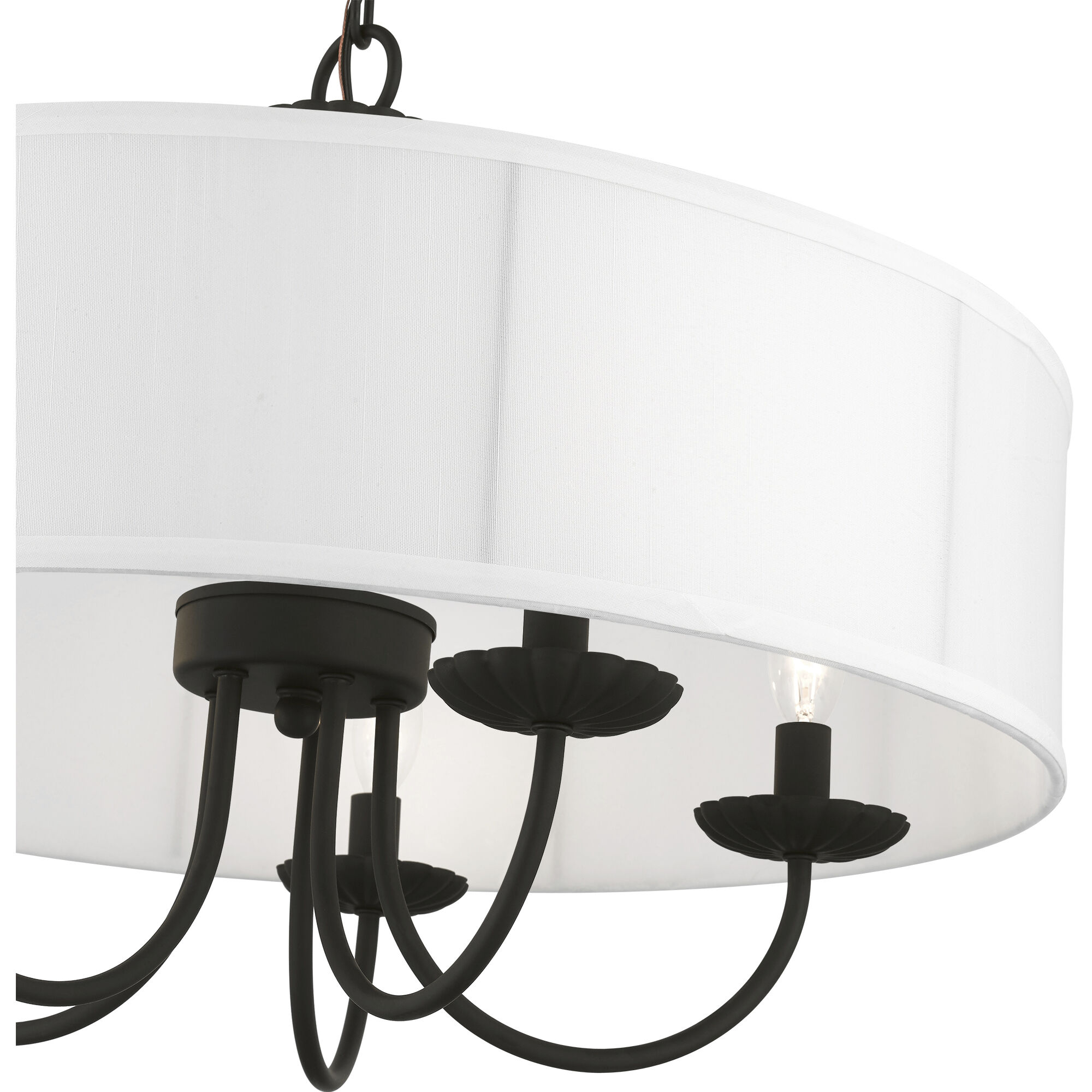 Brookdale 5 Light 23 inch Black Pendant Chandelier Ceiling Light