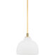 Oberon 1 Light 14 inch Aged Brass Pendant Ceiling Light
