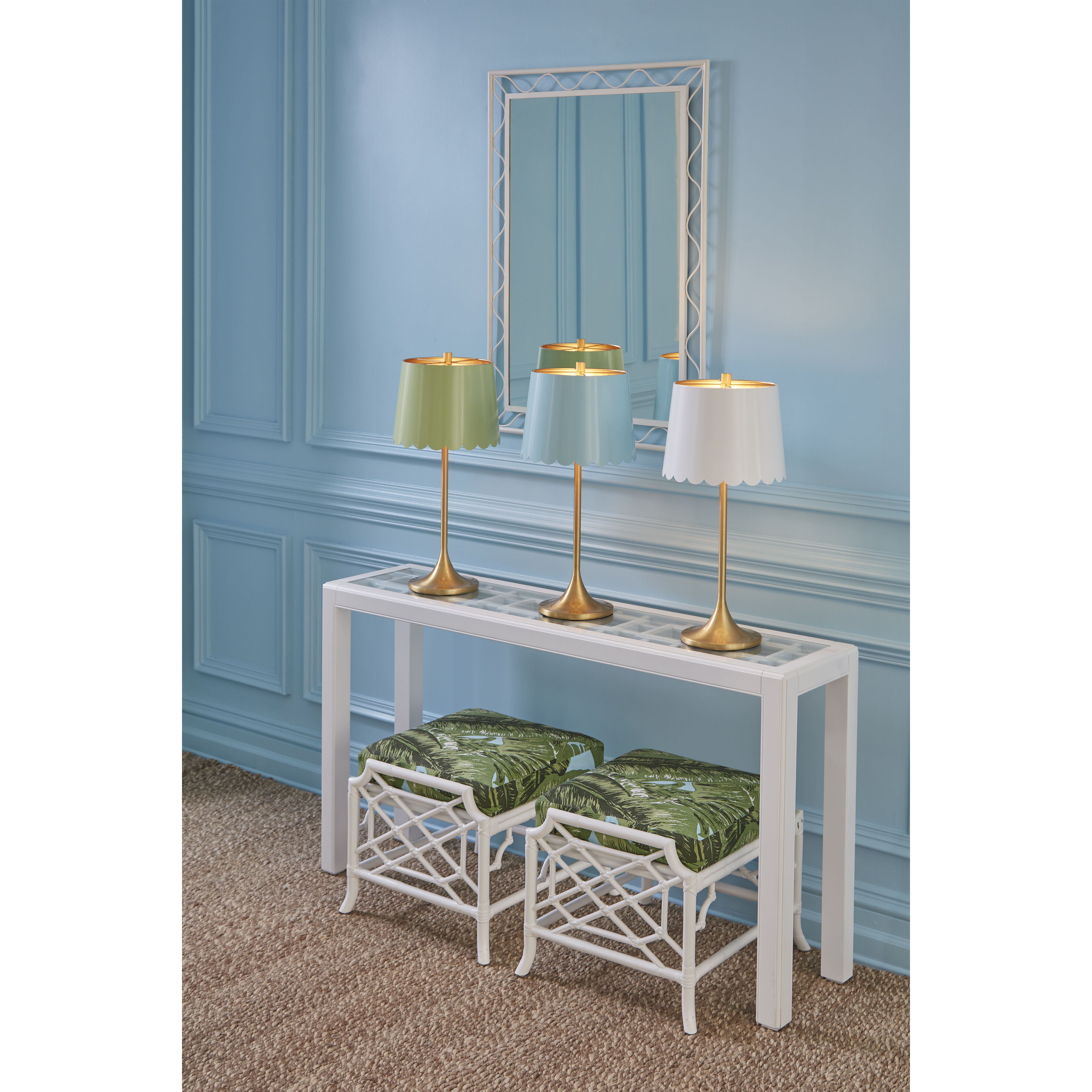 Meg Braff 27 inch 100.00 watt Brushed/Blue Sky Table Lamp Portable Light