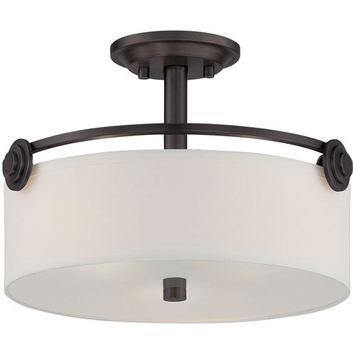 Gramercy Park 3 Light 16 inch Old English Bronze Semi-Flush Ceiling Light