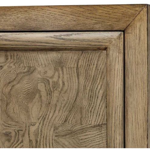 Paltrow Rich Burl Veneer and Oak Wood with Oil-Rubbed Bronze 2 Door Cabinet