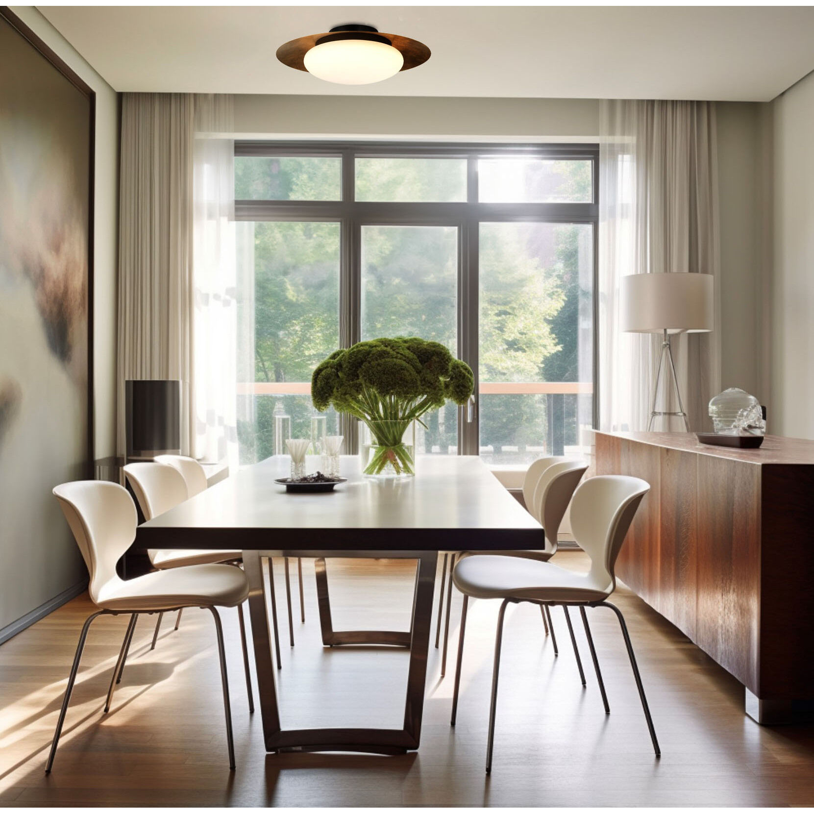 Zinola LED 18 inch Sand Coal and Halcyon Gold Flush Mount Ceiling Light