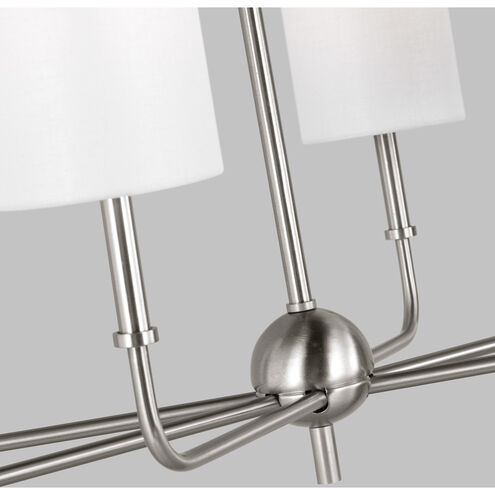 Foxdale 6 Light 44 inch Brushed Nickel Linear Chandelier Ceiling Light in Brushed Nickel Silver