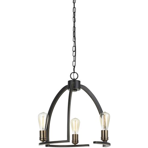 Kinder 3 Light 19 inch Dark Bronze Chandelier Ceiling Light