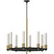 Alora Mood Rue 8 Light 38 inch Matte Black and Brushed Gold Chandelier Ceiling Light