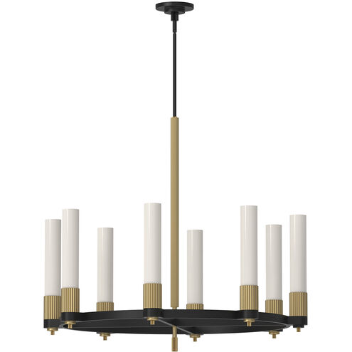 Alora Mood Rue 8 Light 38 inch Matte Black and Brushed Gold Chandelier Ceiling Light