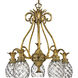 Plantation 5 Light 22.25 inch Burnished Brass Indoor Chandelier Ceiling Light