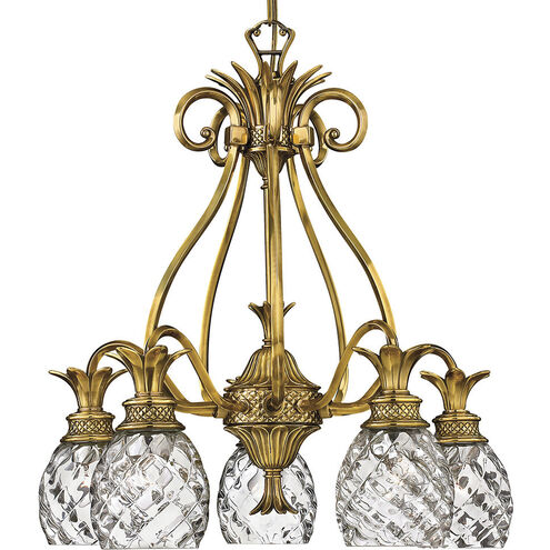 Plantation 5 Light 22.25 inch Burnished Brass Indoor Chandelier Ceiling Light
