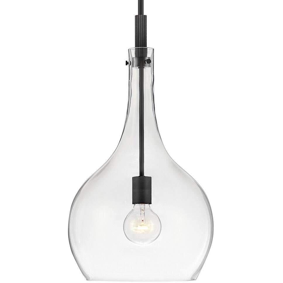 Ziggy 1 Light 12 inch Black Indoor Pendant Ceiling Light in Clear