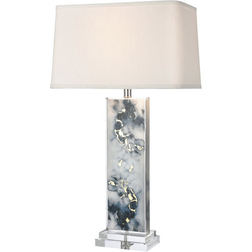 Everette 31 inch 100 watt Blue with Clear Table Lamp Portable Light