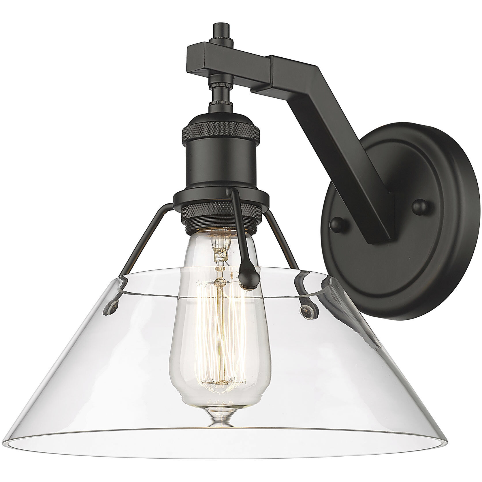 Yep Orwell 1 Light 10 inch Matte Black Wall Sconce Wall Light in Clear Glass